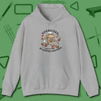 Energized By Coffee And Hoodie, front view, in Sport Grey not your average 8-ball graphic tee