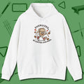 Energized By Coffee And Hoodie, front view, in White designed for dead stroke and deadpan looks