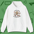 Energized By Coffee And Hoodie, front view, in White designed for dead stroke and deadpan looks