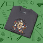 Energized By Coffee And T-Shirt, folded view, in Charcoal styled to dominate from rack to run-out