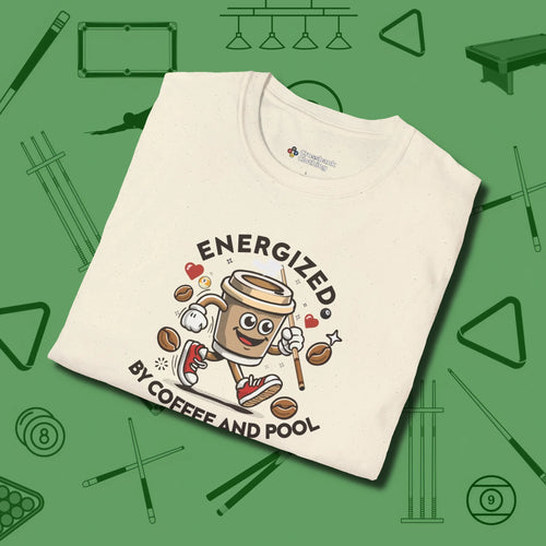 Energized By Coffee And T-Shirt, folded view, in Natural for shooters who dress like they play: sharp