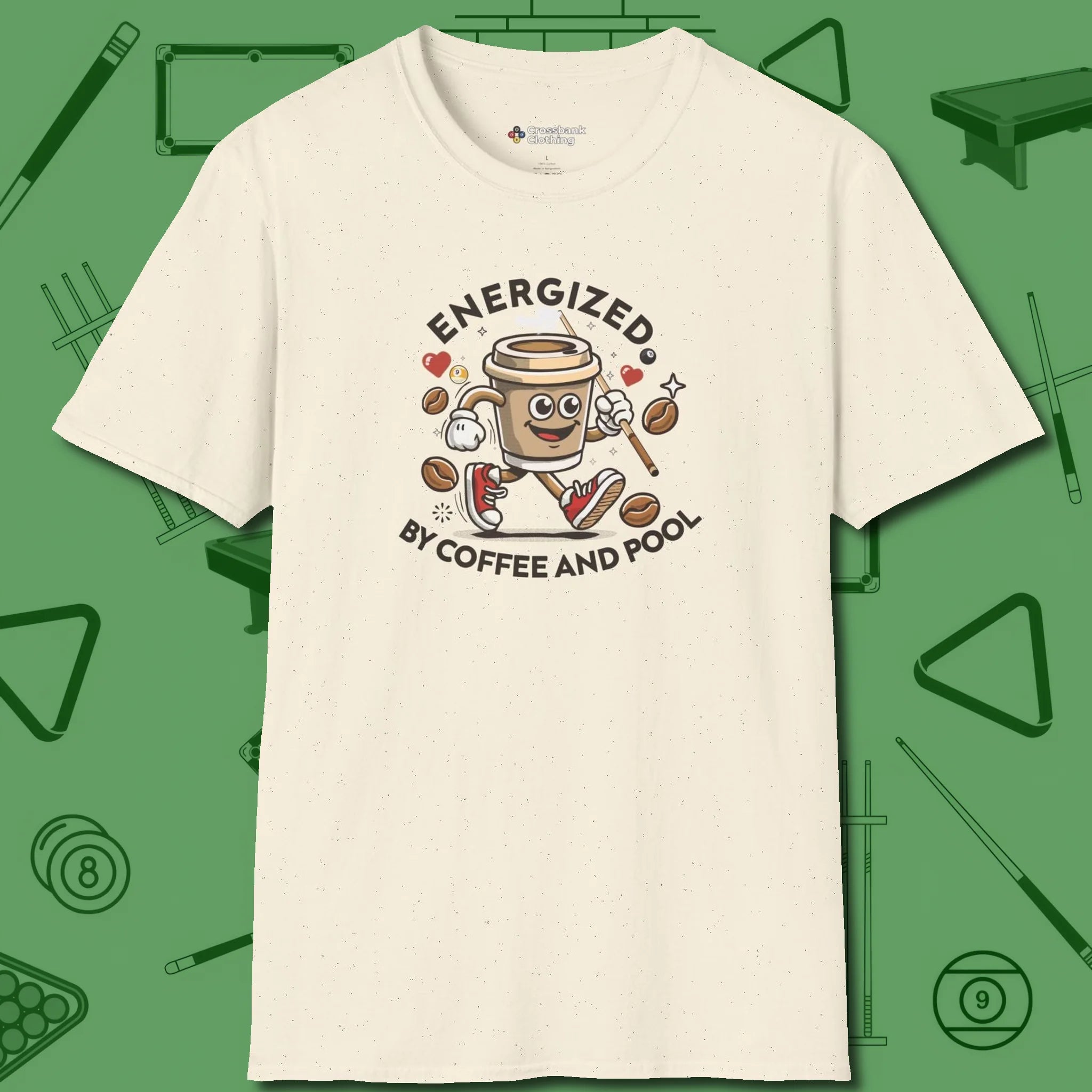 Energized By Coffee And T-Shirt, front view, in Natural built for bold breaks and quiet confidence