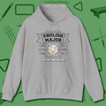 English Major Hoodie, front view, in Sport Grey stitched for cue discipline and cool confidence