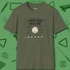English Major T-Shirt, front view, in Military Green where cue control meets personal style
