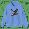 Fire Eagle Hoodie, front view, in Carolina Blue for players who live the game