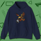 Fire Eagle Hoodie, front view, in Navy strike fear with swagger and precision
