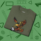 Fire Eagle T-Shirt, folded view, in Military Green for hustlers who keep it honest