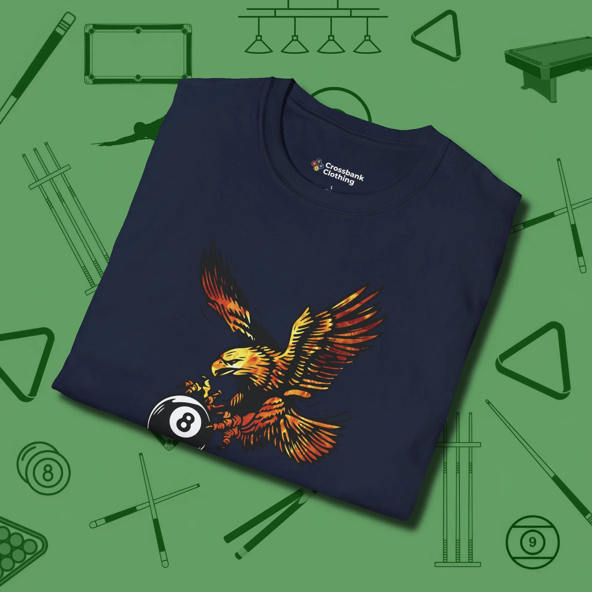 Fire Eagle T-Shirt, folded view, in Navy the shirt that plays position