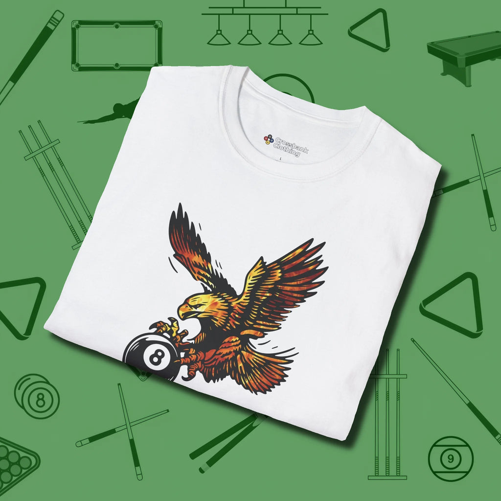 Fire Eagle T-Shirt, folded view, in White for hustlers who keep it honest
