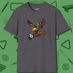 Fire Eagle T-Shirt, front view, in Charcoal smart enough for the felt and the street