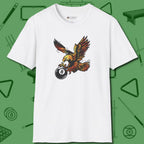 Fire Eagle T-Shirt, front view, in White like your stroke — smooth and deliberate