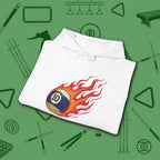 Firestorm Break Hoodie, in White color, billiards shirt, folded view