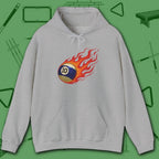 Firestorm Break Hoodie, in Sport Grey color, billiards shirt, front view