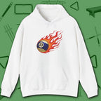 Firestorm Break Hoodie, in White color, billiards shirt, front view
