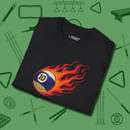 Firestorm Break T-Shirt, in Black color, billiards shirt, folded view