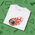 Firestorm Break T-Shirt, in White color, billiards shirt, folded view