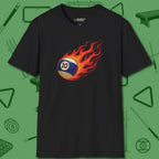 Firestorm Break T-Shirt, in Black color, billiards shirt, front view