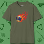 Firestorm Break T-Shirt, in Military Green color, billiards shirt, front view