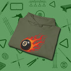 Firestorm Break Hoodie, in Military Green color, billiards shirt, folded view