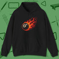 Firestorm Break Hoodie, in Black color, billiards shirt, front view