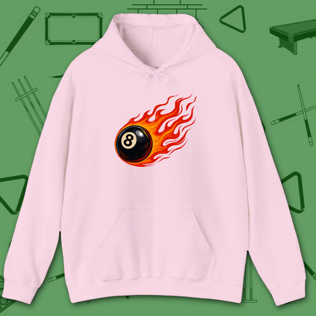 Firestorm Break Hoodie, in Light Pink color, billiards shirt, front view