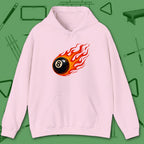 Firestorm Break Hoodie, in Light Pink color, billiards shirt, front view