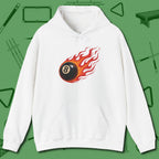 Firestorm Break Hoodie, in White color, billiards shirt, front view