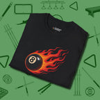 Firestorm Break T-Shirt, in Black color, billiards shirt, folded view