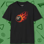 Firestorm Break T-Shirt, in Black color, billiards shirt, front view