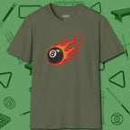 Firestorm Break T-Shirt, in Military Green color, billiards shirt, front view