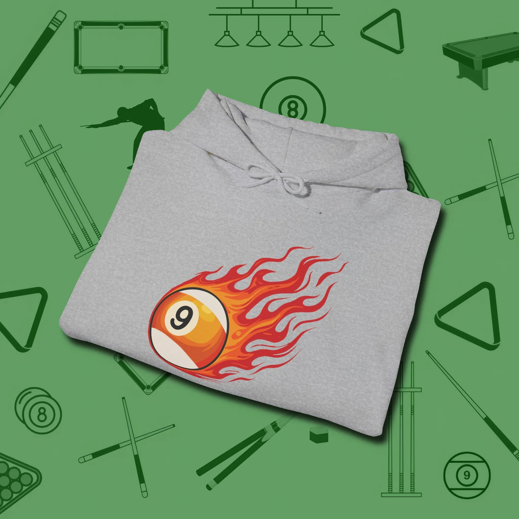 Firestorm Break Hoodie, in Sport Grey color, billiards shirt, folded view