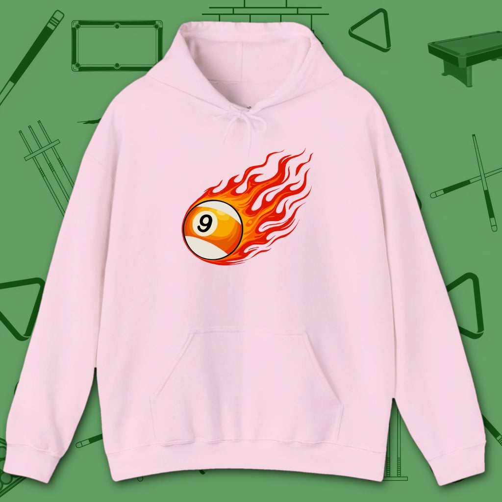 Firestorm Break Hoodie, in Light Pink color, billiards shirt, front view