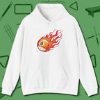 Firestorm Break Hoodie, in White color, billiards shirt, front view
