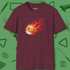 Firestorm Break T-Shirt, in Maroon color, billiards shirt, front view