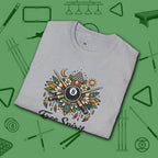 Free Spirit Billiards T-Shirt, in Sport Grey color, pool shirt, folded view