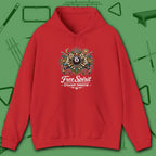 Free Spirit Straight Shooter Hoodie, in Red color, billiards hoodie, front view