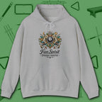 Free Spirit Straight Shooter Hoodie, in Sport Grey color, billiards hoodie, front view