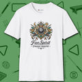 Free Spirit Straight Shooter T-Shirt, in White color, billiards shirt, front view