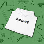 Game On Hoodie, in White color, billiards shirt, folded view