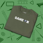 Game On T-Shirt, in Military Green color, billiards shirt, folded view