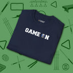 Game On T-Shirt, in Navy color, billiards shirt, folded view