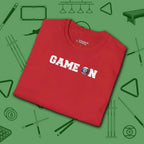 Game On T-Shirt, in Red color, billiards shirt, folded view