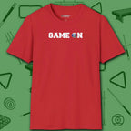 Game On T-Shirt, in Red color, billiards shirt, front view