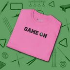 Game On T-Shirt, in Azalea color, billiards shirt, folded view