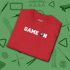 Game On T-Shirt, in Red color, billiards shirt, folded view