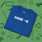 Game On T-Shirt, in Royal color, billiards shirt, folded view