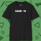 Game On T-Shirt, in Black color, billiards shirt, front view