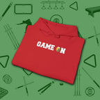 Game On Hoodie, in Red color, billiards shirt, folded view