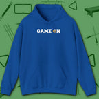 Game On Hoodie, in Royal color, billiards shirt, front view