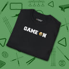 Game On T-Shirt, in Black color, billiards shirt, folded view